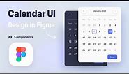 Functional Calendar (Date picker) UI Design in Figma | Interactive Components
