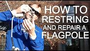 FlagDesk.com | How to replace flag pole rope (proper knot) and flag snap hooks