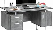 Techni Mobili Modern Office Desk with Storage, Gray