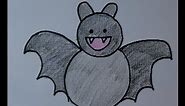 Draw and Color a Bat! How-to draw a cute cartoon bat: Easy Tutorial for kids of all ages!