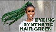 EASY Way To Dye Synthetic Hair | Green Hair Dye Tutorial