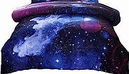 A Nice Night Galaxy Bedding Sets Outer Space Comforter 3D Printed Space Quilt Set Queen Size,for Children Boy Girl Teen Kids - Includes 1 Comforter, 2 Pillow Cases