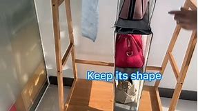KEEPJOY Detachable Hanging Handbag Purse Organizer for Closet, Purse Bag Storage Holder for Wardrobe Closet with 4 Shelves Space Saving Purse Organizers System (Pack of 2 Grey)