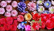 10 Simple and Beautiful Paper Flowers - Paper Craft - DIY Flowers - Home Decor