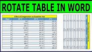 How to rotate table in word from horizontal to vertical (Large Table) | Rotate Table in Word