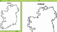 Blank Outline Map of Ireland