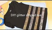 DIY Glitter Striped Tee Shirt