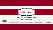 Carta Bella Paper Burgundy Linen Texture Bulk Cardstock Pack 25 Sheets