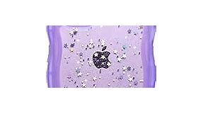 Qokey for iPhone 6S Case,iPhone 6 Case 4.7",Curly Wavy Design Transparent Bling Glitter Star Shiny Case Cute Clear Transparent Full Protection Soft TPU Shockproof Phone Cover for Women Girls,Purple
