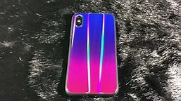 DaVoice Holographic Blue Pink Gradient iPhone X Glass Phone Case