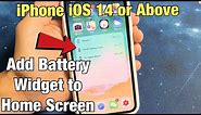 iPhone iOS 14+: How to Add Battery Widget to Home Screen