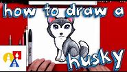 How To Draw A Cartoon Husky