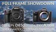Nikon D850 vs Sony a7R III Underwater Camera Comparison - Full Frame Showdown