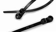 HS Plastic Ties with Screw Holes (100 Pack) 7.5 Inch Mount Head Electrical Zip Ties 50 LBS,UV Black