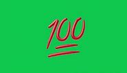 💯 Animated Emoji - 100 Points Emoji - Green Screen Video For Video Editing - Animated GIF