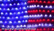 OKURA Solar American Flag net Lights, 390 LED USA Flag String Lights