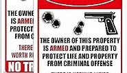 No Trespassing Sign,Gun Signs for Home Security,There is Nothing Inside Worth Risking Your Life for! Protected by Armed Sign,Warning Sign with Gun,Aluminum Reflective Sign 10"x 7"
