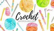 Watercolor Crochet Clipart