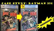 Case Study: Batman #251 CGC graded 7.0 comic book crack, clean, whiten, stain removal, press, resub