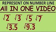 REPRESENT SQUARE ROOT 2, 3, 5, 7, 3.5, 9.3 ON NUMBER LINE || WITH CONCEPT
