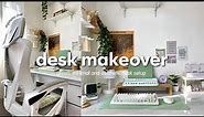 aesthetic desk makeover 2023 🌿| green and minimalist, ergonomic chair, shopee haul ft. epomaker