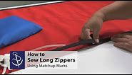 How to Sew Long Zippers Using Matchup Marks