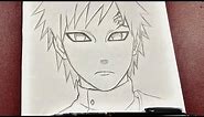 Anime drawing | how to draw [ GAARA ] from naruto shippuden step-by-step