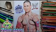 John Cena Drawing || WWE superstar John Cena | colour drawing of John Cena |firan patel