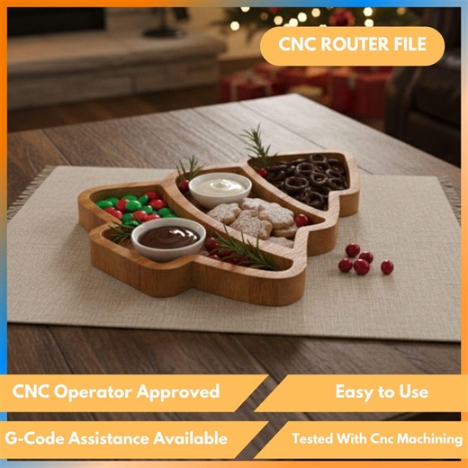 CNC Files Christmas Tree Serving Tray Svg, Dxf, Stl, Ai, Eps – Wood Router Laser Digital Download - Etsy