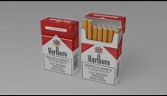 create Marlboro Cigarette pack using plane in blender