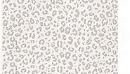 Simple Shapes Animal Print Leopard Wallpaper - Peel and Stick (Single Sheet - 2ft x 9ft, Light Grey)