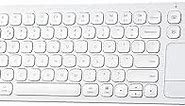 SANWA Multi Device Bluetooth Keyboard with Touchpad, Rechargeable Keypad with Trackpad for Laptop Desktop Computer PC iPad/iPhone Tablet, Compatible with MacBook, Windows, Android, iOS, White
