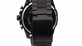 Diesel Men's Mega Chief Quartz Stainless Steel Chronograph Watch, Color: Black (Model: DZ4318)