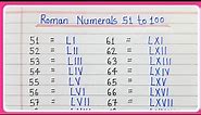 Roman numerals 51 to 100 | Roman numbers from 51 to 100 | 51 se 100 tak Roman numerals