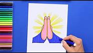 How to draw High Five Emoji / Folded Hands / Prayer Emoji