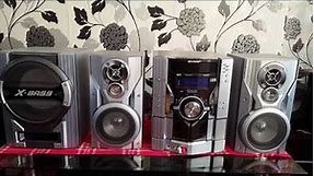 For happy neighbours2. Sharp 5 cd changer CD-SW200 hifi stereo system with flashing subwoofer.