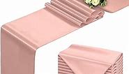 BDDC Rose Gold Table Runner 12x108 Inch - 12 Pack Satin Table Runners, Smooth Table Runner for Party Wedding Banquets Birthday