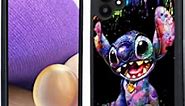 VONDEER Galaxy A32 5G Case, Design for Samsung Galaxy A32 5G Case, Cute Lilo and Stitch TPU Phone Case for Galaxy A32 5G Black