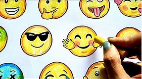 World Emoji Day drawing Easy | How to draw different types of Smileys