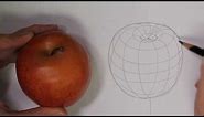 Drawing an apple with cross contour lines