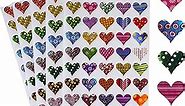 Valentine Heart Sticker - Assorted Patterns foil Stickers in Red, Pink, Stars, Flowers, Stripes and Dots - Permanent Adhesive - 400 Pack - by Royal Green