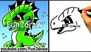Easy Cartoon Drawings - How to Draw a Cool Sea Monster - Drawing Step by Step - Fun2draw Art Lessons