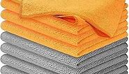 USANOOKS Microfiber Cleaning Cloth - (12x11 inches) High Performance - Ultra Absorbent Weave Traps Grime & Liquid for Streak-Free Mirror Shine - Lint Free Towel - 12x11 Inch (Pack of 8)