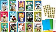 48 Funny Thank You Cards with Colorful Envelopes and Gold Stickers - Bulk 4x6” Boxed Set for Employee Appreciation Cards, Cute Animal Thank You Cards for Kids, Coworkers, Friends, Staff and Customers - Silly Pun Animals Saying Thanks, Dog, Cat, Llama, Otter and More