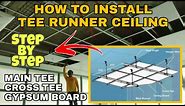 HOW TO INSTALL TEE RUNNER CEILING | ACOUSTIC BOARD GYPSUM BOARD CEILING INSTALLATION