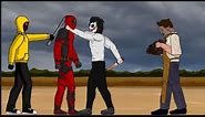 Deadpool vs Hoodie, leatherface,Jeff the killer