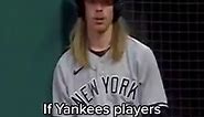 Yankees Bat Boy paving the way for long hair in Yankees baseball? (via New York Yankees) #yankees #yankeesbatboy #batboy #longhair #newyork #comedy #trend | Fanatics