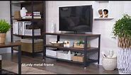 Industrial TV Furniture, TV Storage Stand, Wood TV Stand with Metal Frame - LTV40BX - VASAGLE
