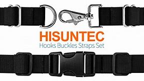 HISUNTEC Set of Metal Swivel Snap Clasp Hook Plastic Buckle Nylon Strap
