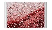 Casetify Red Glitter iPhone XR Case with Red Scarlet Floating Glitter Sparkle in Liquid Clear Back and Shockproof Drop Proof Frost Bumper and Wireless Charging Compatibility for iPhone XR
